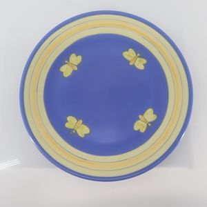 Vtg Evandale Blue Dinner Plate with 4 Bee's  13.75" diameter Heavy 4.5 lbs Mint